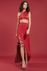 SAMPLE - Draped Crop top red