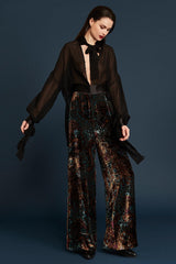 Velour trousers black