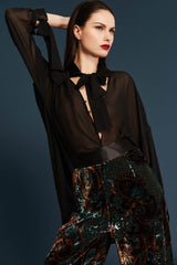 Velour trousers black