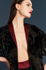 Velour jacket burgundy