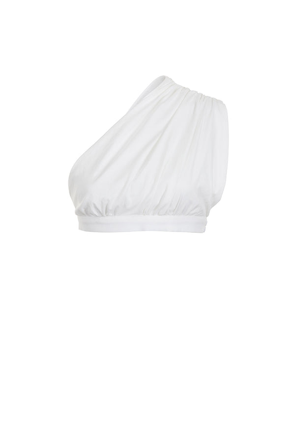 Cotton Draped Crop Top